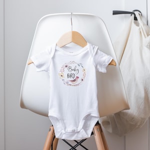 Bird Onesie®, Bird Baby Outfit, Bird Baby Shower, Boho Baby Onesie, Baby Shower Gift, Cute Baby Onesie, Unique Baby Gift, Floral Onesie