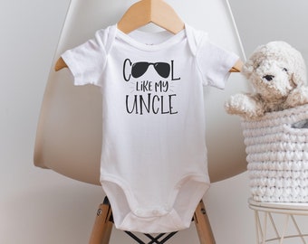 Oncle Onesie®, Mon oncle m’aime Onesie®, Oncle Vêtements de bébé, Cadeau de baby shower, Cadeau de bébé unique, Chemise d’oncle, Cool comme mon oncle, Hipster