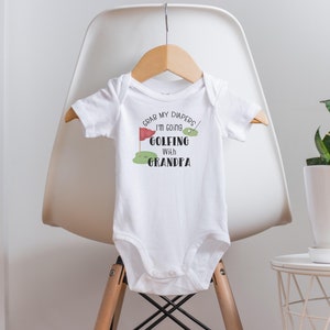 Golfing With Grandpa Onesie®: Watercolor Golf Baby Clothes