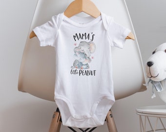 Little Peanut Onesie®, Mama Onesie®, Mama is My Bestie Onesie®, Mother's Day Onesie®, Baby Shower Gift, Cute Baby Clothes, Elephant Onesie®