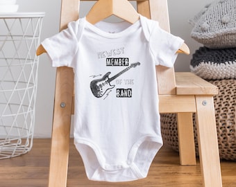 Newest Member Onesie®, Guitar Onesie®, Baby Shower Gift, Music Onesie®, New Baby Gift, Unique Baby Gift, Rocker Baby Clothes, Rock n Roll