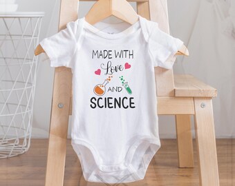 Made with Love and Science Onesie®, Funny IVF Baby Gift