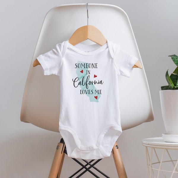 Someone In California Loves Me Onesie®, California Onesie®,  Baby Shower Gift, Long Distance Gift, Miss You, California Baby Gift
