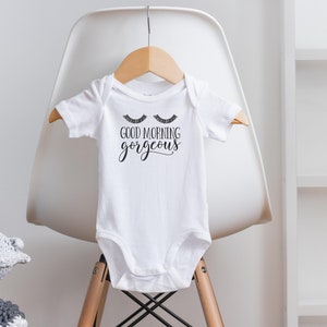Eyelash Onesie®, Good Morning Gorgeous, Baby Girl Clothes, Cute Baby Clothes,  Makeup Onesie®, Baby Shower Gift, Baby Gift Idea