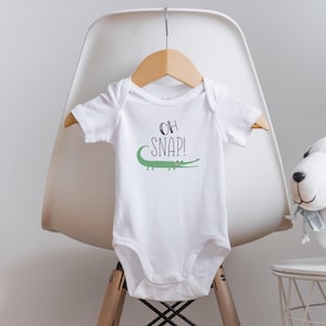Alligator Baby Onesie®: &quot;Oh Snap&quot; Funny Animal Outfit