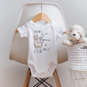 Auntie Onesies®,Auntie Alpaca My Bags Onesie®, Auntie Loves Me, Auntie Baby Clothes image 2