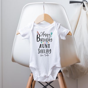 Happy Birthday Aunt Onesie®, Aunt Baby Clothes, New Aunt Gift, Cute Baby Clothes, Aunt to Be, Personalized Onesies®, Custom Onesies®