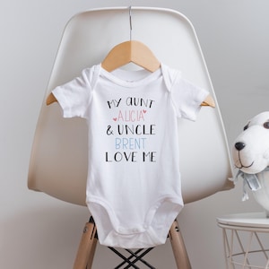 Aunt and Uncle Onesie®, My Aunt and Uncle Love Me,  Aunt and Uncle Pregnancy Announcement, Baby Shower Gift, Unisex Baby Clothes