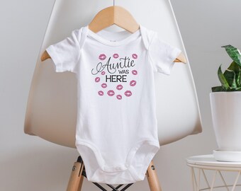 Auntie Was Here Onesie®, Auntie Loves Onesie®, Baby Shower Gift, Aunt Onesie®, Pregnancy Reveal to Aunt, Auntie Onesie®, Aunt to Be Gift