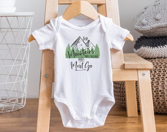 Mountains Are Calling Onesie®, Rustic Baby Shower Gift
