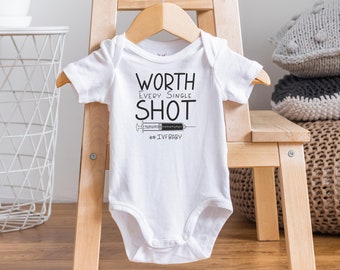 Worth Every Shot Onesie®, IVF Onesie, Worth The Wait Onesie, IVF Pregnancy Announcement, Miracle Baby, Made with Love and Science, IVF Shot
