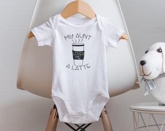 My Aunt Loves Me A Latte, Aunt Onesie®, Aunt Baby Reveal