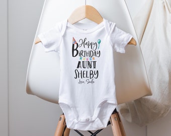 Happy Birthday Aunt Onesie®, Aunt Baby Clothes, New Aunt Gift, Cute Baby Clothes, Aunt to Be, Personalized Onesies®, Custom Onesies®