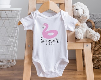 Summer Onesie®, Flamingo Baby Outfit, Flamingo Onesie®, Baby Shower Gift, Summer Baby Clothes, Cute Baby Onesie®, New Baby Gift