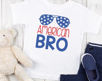 American Bro Toddler Shirt: Funny 4th of July Outfit