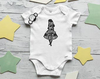 Do you Suppose She&#39;s a Wildflower Onesie®,  Alice in Wonderland Onesie®, Baby Girl Onesies®, Baby Girl Clothes, Baby Shower Gift