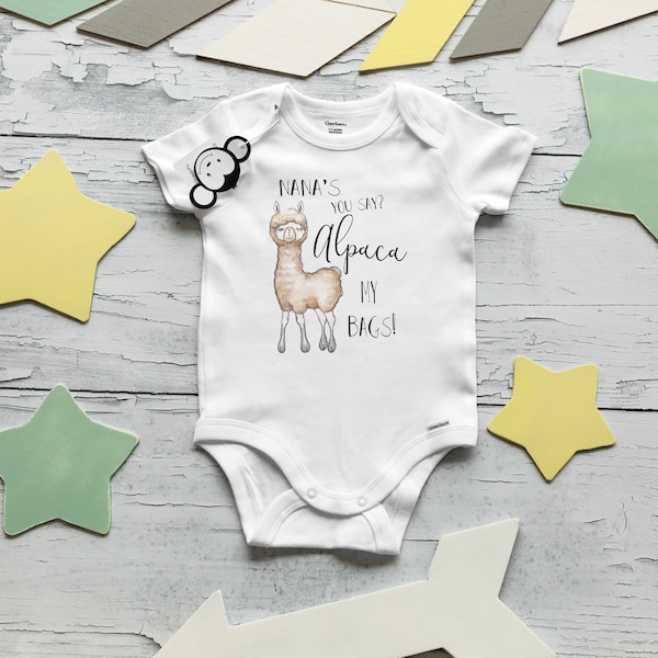 Alpaca Nana Onesie®, Funny Baby Bodysuit, Baby Shower Gift