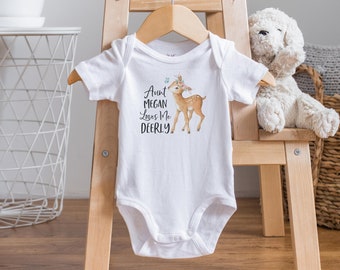 My Aunt Loves Me Onesie®, Aunt Onesie®,  Aunt deer shirt, Aunt Baby Reveal, Deer Baby Outfit, Aunt Baby Clothes, Personalized Aunt Shirt