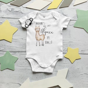 Auntie Onesies®,Auntie Alpaca My Bags Onesie®, Auntie Loves Me, Auntie Baby Clothes image 1