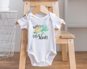 Auntie Baby Clothes, Little Squirt Onesie®,Auntie Onesie®, Baby Shower Gift, Pregnancy Reveal, Turtle Onesie®, I Love My Aunt