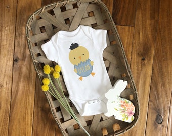 Baby Chick Boy Onesie®, Easter Onesie®, Easter Baby Outfit, Easter Baby Clothes, Easter Baby Onesie®, Personalized Easter Outfit