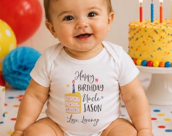 Happy Birthday Uncle Onesie®: Cake Baby Clothes, New Uncle Gift