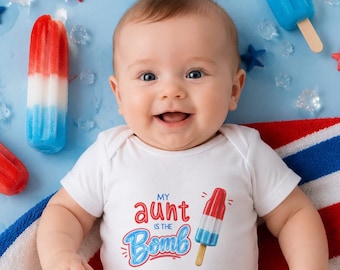 My Aunt Is The Bomb Baby Onesie®, Bomb Pop Popsicle Onesie®, Auntie Baby Bodysuit