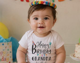 Happy Birthday Oma Onesie®: Babykleidung mit Gravur