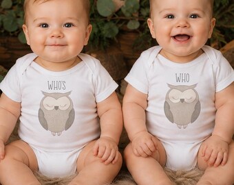 Who's Who Owl Twin Onesies®, Matching Twin Outfits