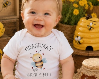Grandma's Little Honey Bee Onesie®: Watercolor Baby Bodysuit