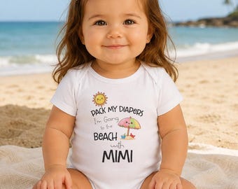 Pack My Diapers I'm Going to the Beach Onesie®: Watercolor Beach Baby Clothes