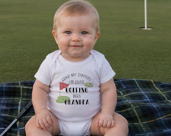 Golfing With Grandpa Onesie®: Watercolor Golf Baby Clothes