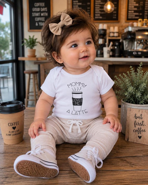 Mommy Loves Me a Latte Baby Onesie® - Coffee Lover Gift