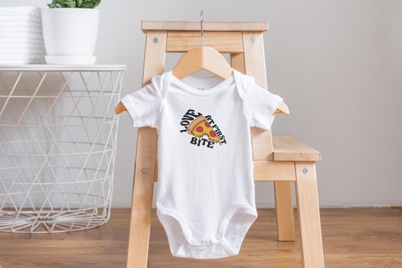 Love at first bite Onesie®, Funny Baby Onesie®, Pizza Onesie®, Funny Baby Clothes, Trendy Baby Clothes, Hipster Baby Clothes, Baby Shower