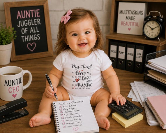 Aunt Checklist Baby Onesie®: Funny Auntie Bodysuit