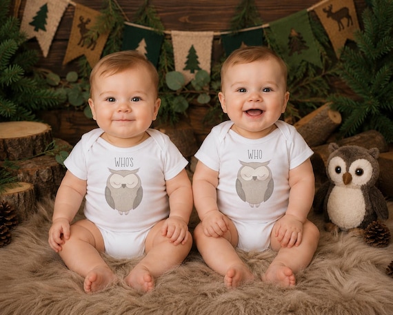 Who's Who Owl Twin Onesies®, Matching Twin Outfits