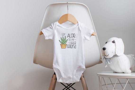 Funny Baby Onesie®, Say Aloe To My Little Friend, Baby Shower Gift, Funny Baby Clothes, Funny Baby Gift, Plant Onesie, Unique Baby Gift