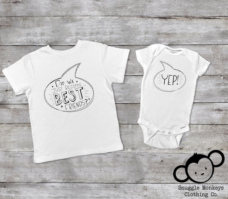 Big Brother Shirt Funny Baby Onesie Little Brother Onesie Big Brother Little Brother Did We Just Become Best Friends set