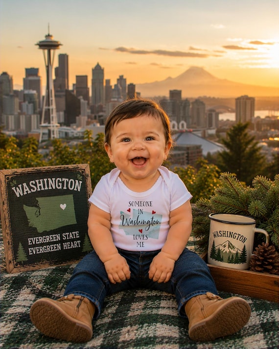 Washington State Baby Onesie®: "Someone in Washington Loves Me"
