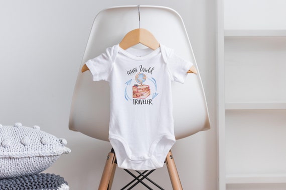 World Traveler Onesie®, Travel Onesie®, Travel Baby Gift, Baby Shower Gift, Unique Baby Gift, Unisex Baby Clothes, Cute Baby Onesies®