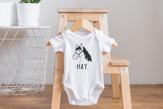 Hi Onesie®. Funny Baby Onesie, Horse Onesie, Unique Baby Gift, Equestrian Baby Clothes, Unisex Baby Clothes, Baby Shower Gift