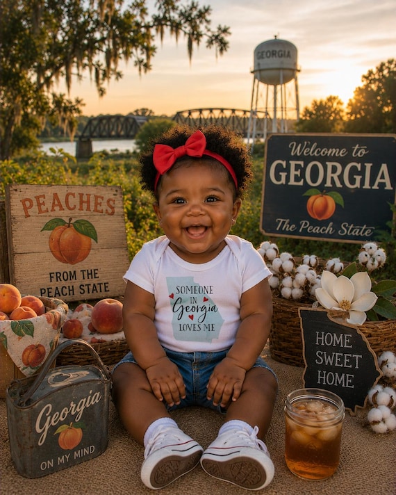 Someone in Georgia Loves Me Onesie®, Watercolor State Baby Gift