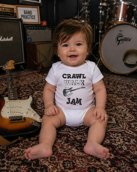Crawl Walk Jam Guitar Onesie® - Rock n Roll Baby Clothes