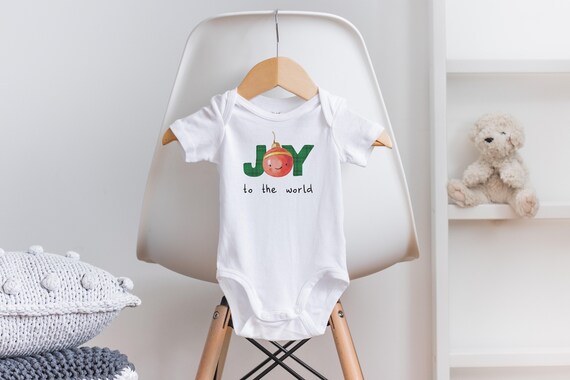 Christmas Onesie®, Christmas Baby Outfit, First Christmas Onesies®, Joy To The World, Christmas Baby Clothes, Holiday Onesie®