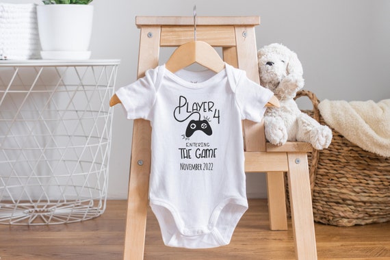 Gamer Pregnancy Announcement, Player 4 Has Entered the Game, Pregnancy Reveal Onesie, Baby Announcement, Gamer Onesie, Coming Soon Onesie