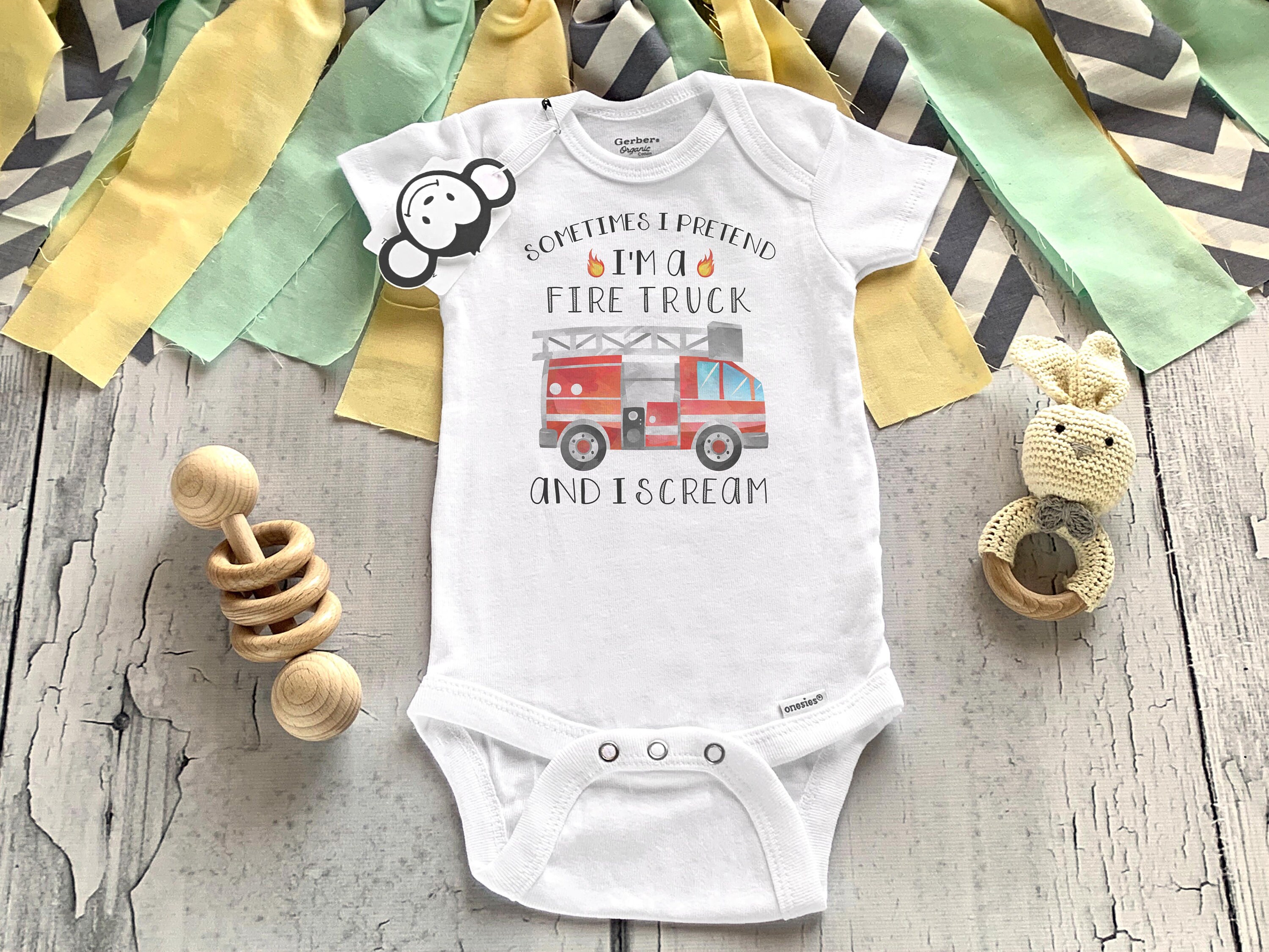 baby firefighter onesie