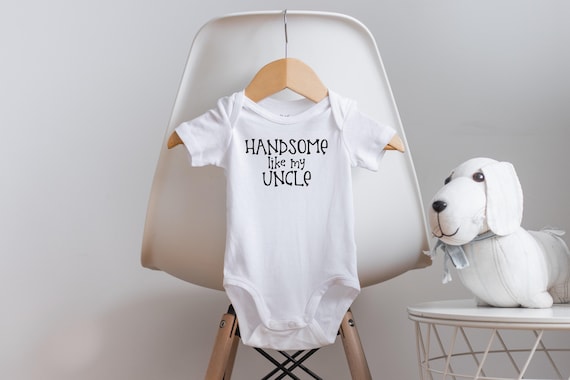 Handsome Like My Uncle, Uncle Onesies®, Uncle Baby Clothes, Baby Reveal, Uncle Baby Gift, Baby Shower Gift, New Baby Gift