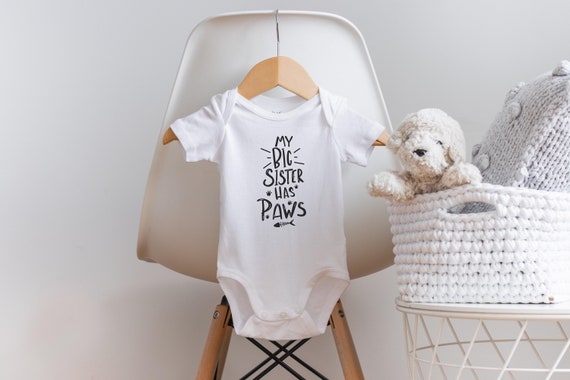 My Big Sister Has Paws Onesie®, Cat Onesie®, Crazy Cat Baby, The Cat Did it, Funny Cat Onesie, Baby Shower Gift, Unisex Baby Clothes