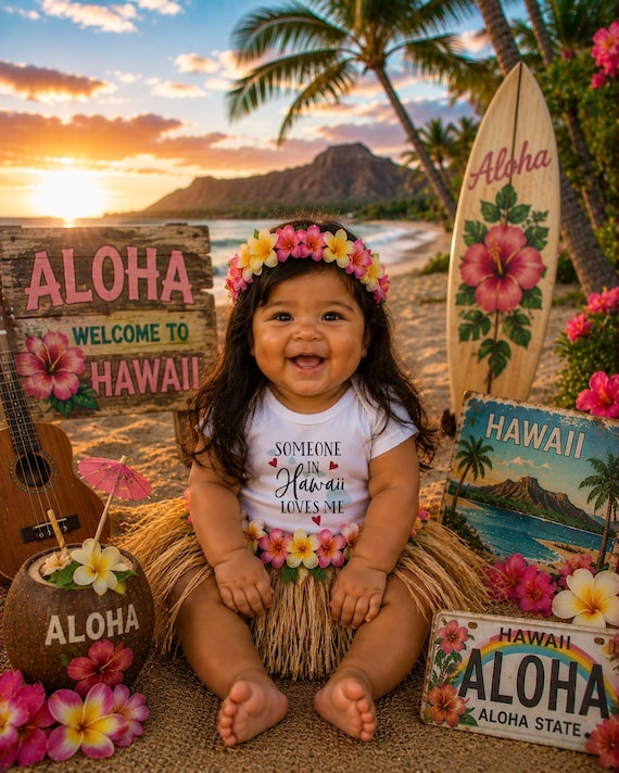 Hawaii Baby Onesie®, Watercolor State Gift, Long Distance