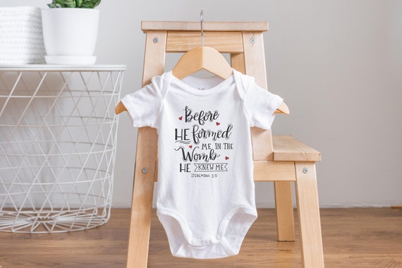 Christian Baby Onesie®, Jeremiah 1:5, Baby Shower Gift, Jesus Onesies®, Faith Based Baby Clothes, Baby Announcement, Baby Clothes